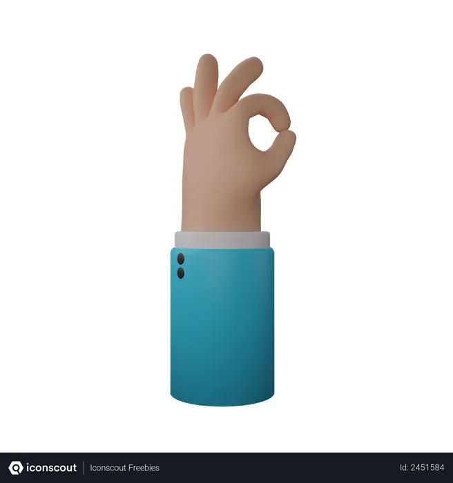 Free All okay hand gesture  3D Illustration
