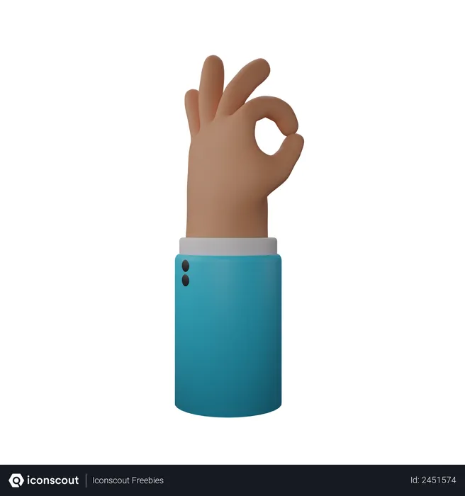 Free All okay hand gesture  3D Illustration