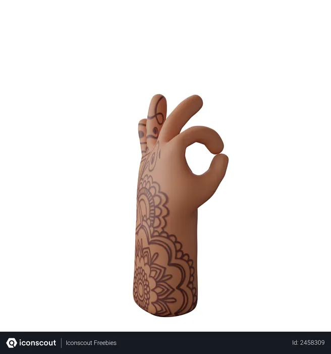 Free All okay sign with hand  3D Illustration