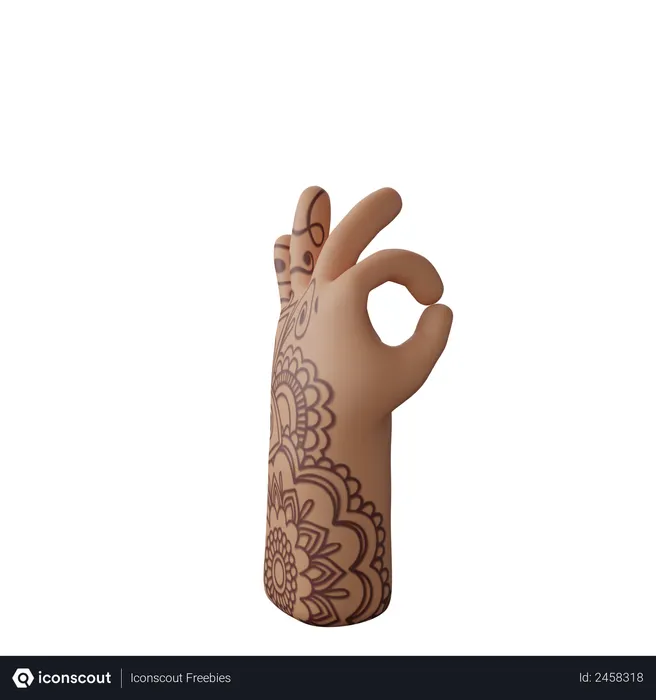 Free All okay sign with hand  3D Illustration