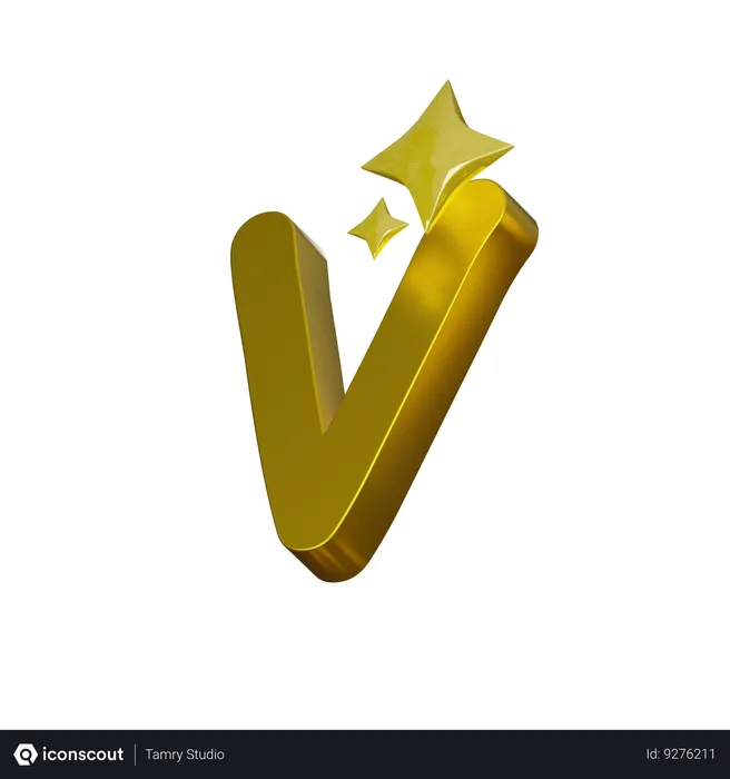 Free Alphabet V  3D Icon