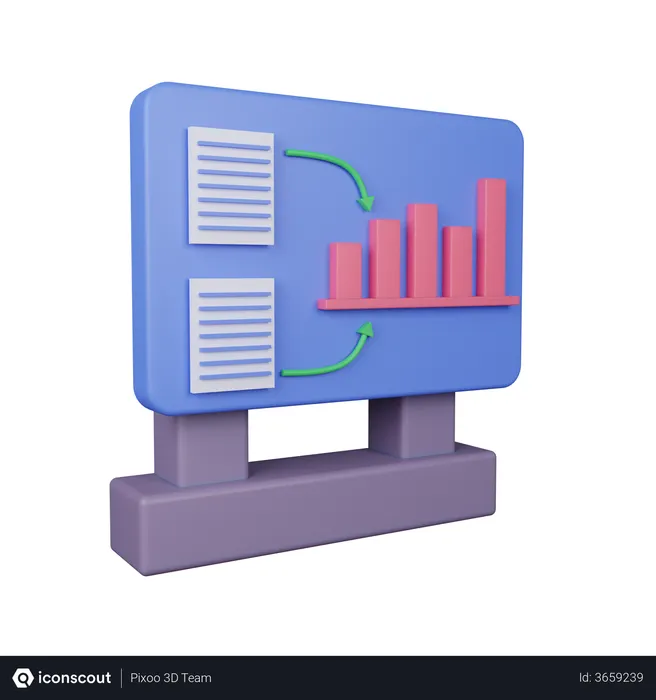 Free Analytics Presentation  3D Illustration