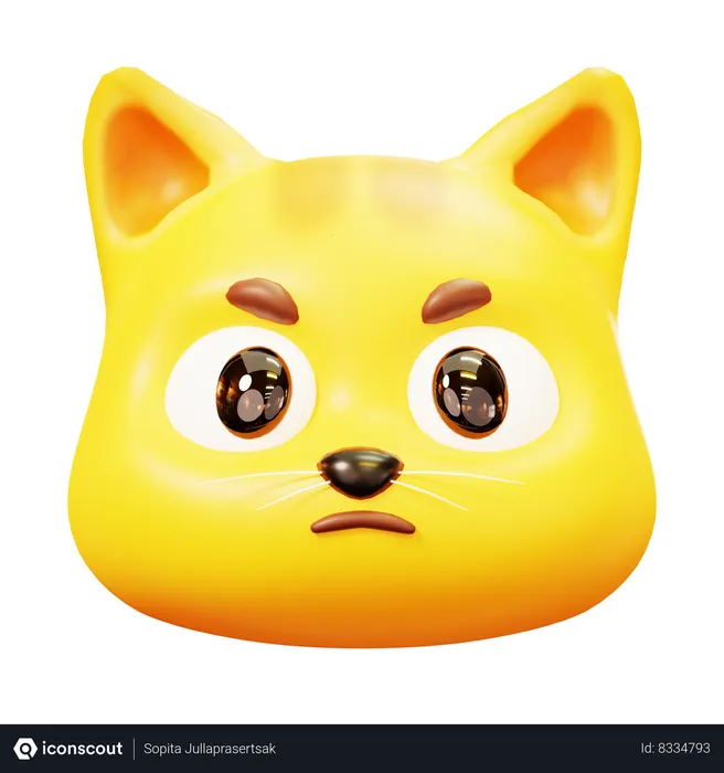 Free Angry Cat Emoji 3D Icon