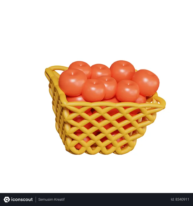 Free Apple Basket  3D Icon