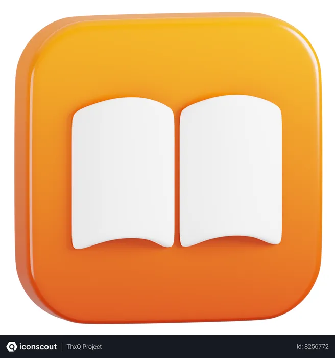 Free Apple Books Application Logo  3D Icon