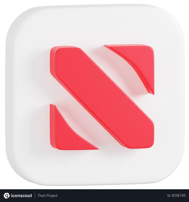 Free Apple News Application Logo  3D Icon
