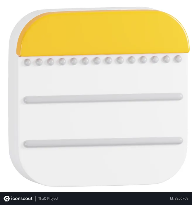 Free Apple Notes Application Logo  3D Icon