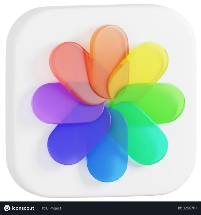 Free Apple Photos Application Logo  3D Icon