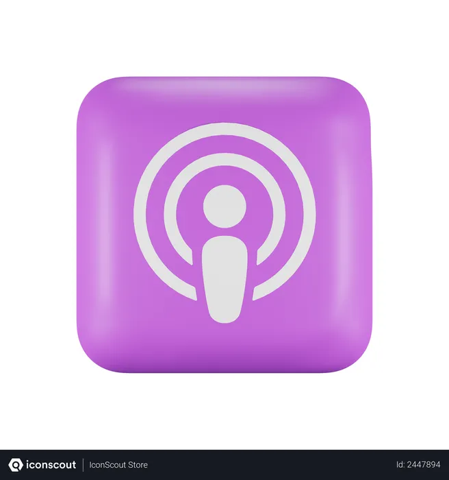 Free Apple Podcasts Logo 3D Logo