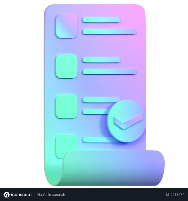Free Approved Checklist  3D Icon