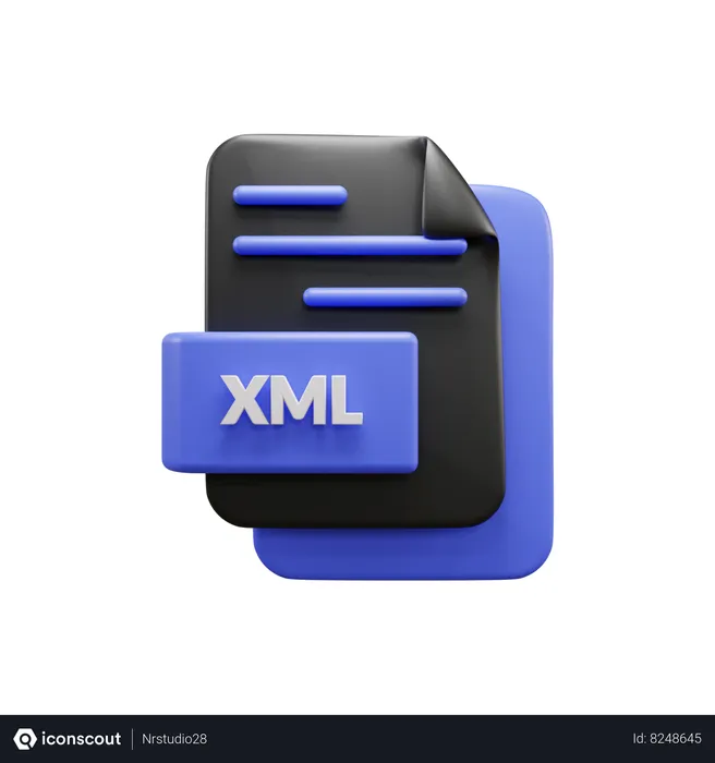 Free Archivo xml  3D Icon