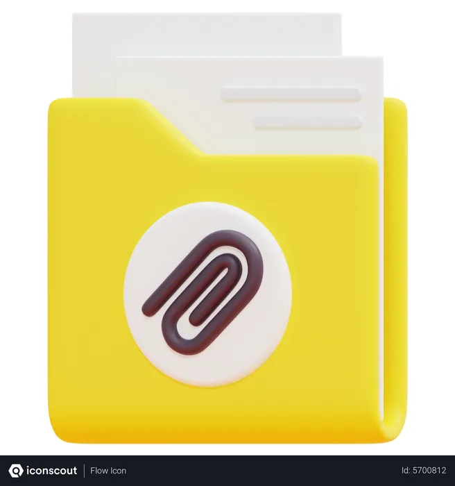 Free Attach Folder  3D Icon