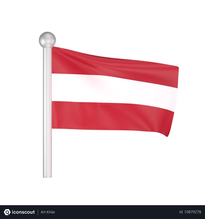Free Austria Flag  3D Icon