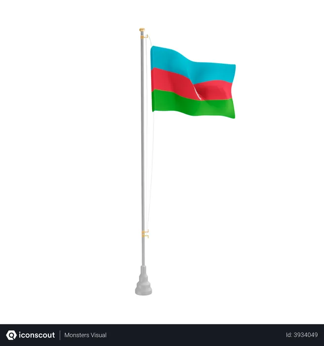 Free Azerbaijan Flag 3D Flag