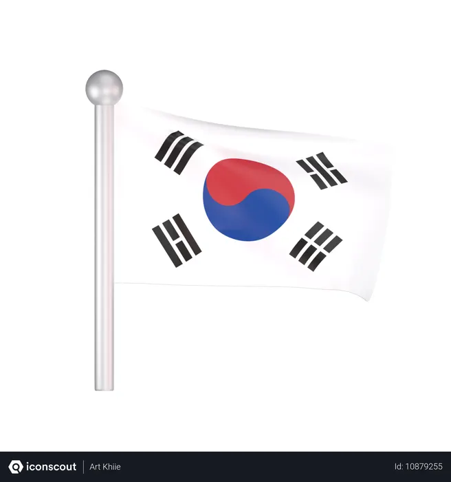 Free Bandeira da Coreia do Sul  3D Icon