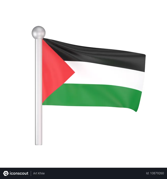 Free Bandeira da Palestina  3D Icon