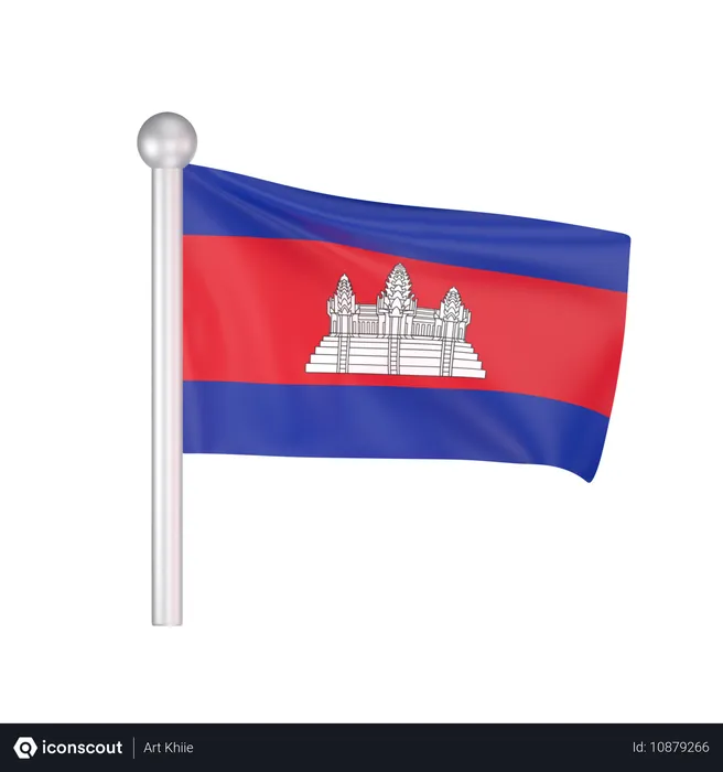 Free Bandera de camboya  3D Icon