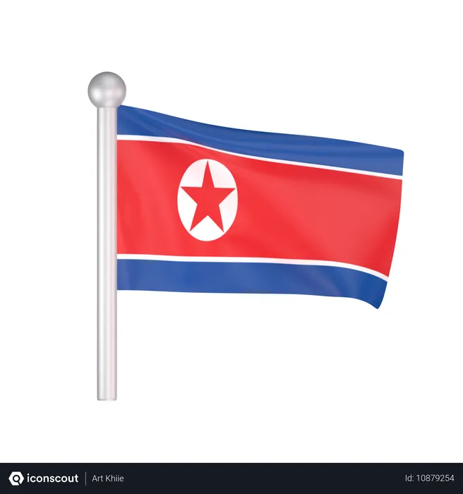 Free Bandera de corea del norte  3D Icon