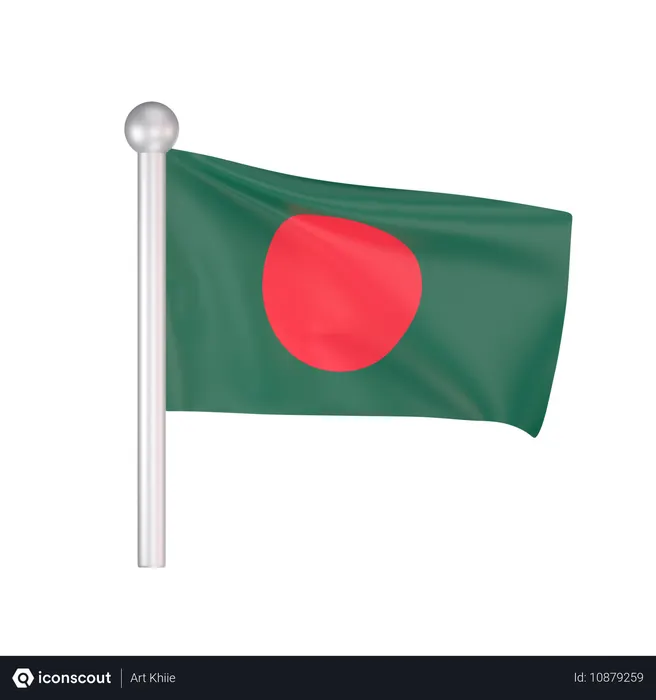 Free Bangladesh Flag  3D Icon