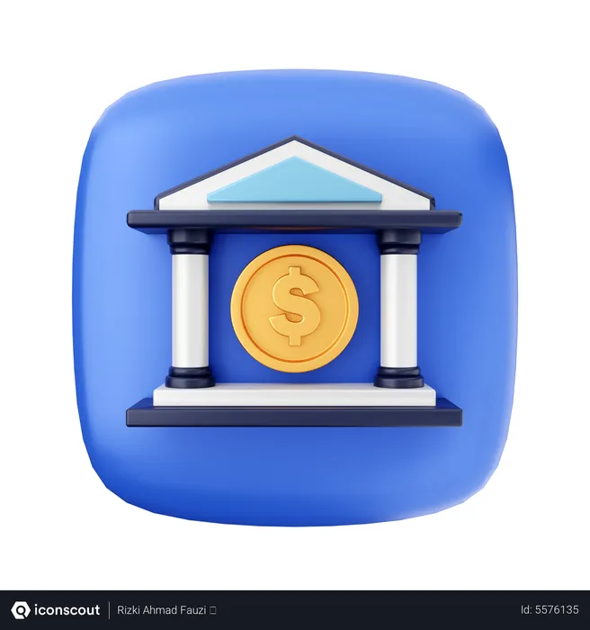 Free Bank Building  3D Icon