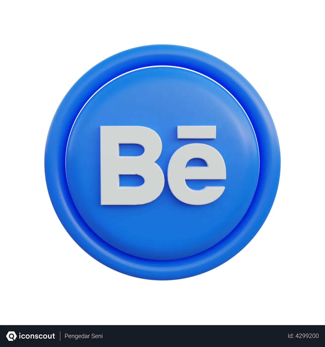 Free Behance Logo 3D Icon download in PNG, OBJ or Blend format