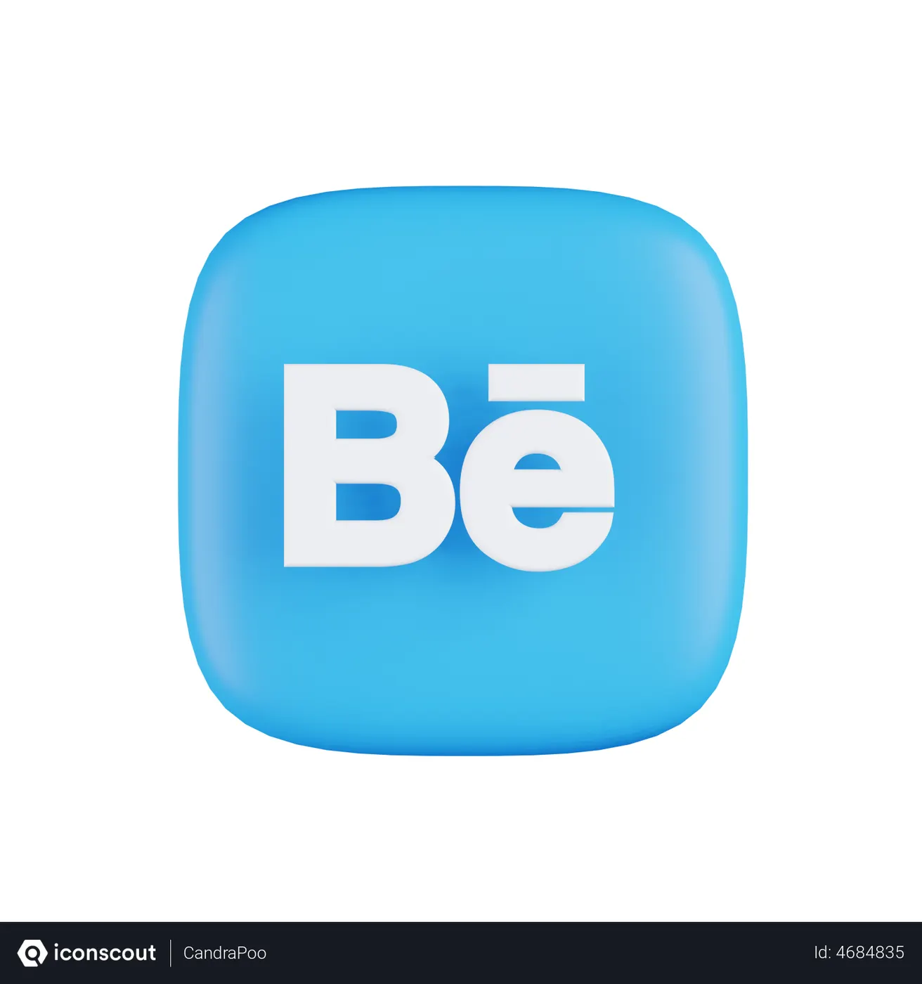 Free Behance Logo 3D Icon download in PNG, OBJ or Blend format