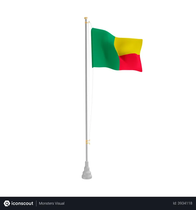 Free Benín Flag 3D Flag