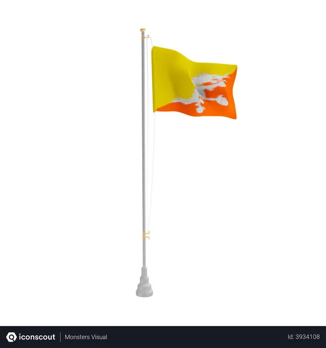 Free Bhutan Flag 3D Flag