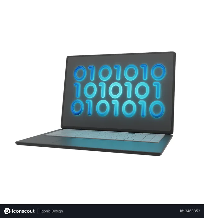 Free Binary Coding  3D Illustration