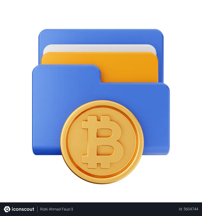 Free Bitcoin Folder  3D Icon