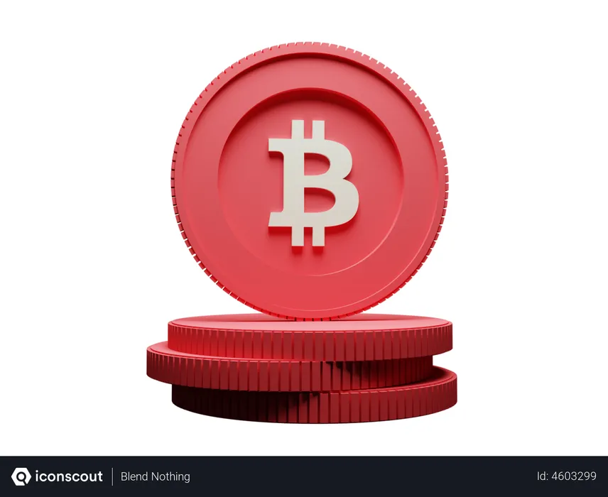 Free Bitcoin-Stapel  3D Illustration