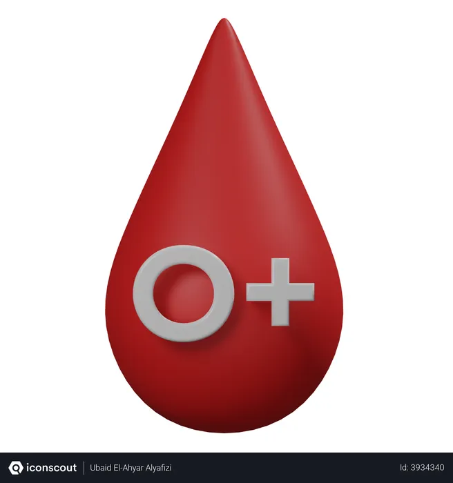 Free Blood O Positive  3D Icon