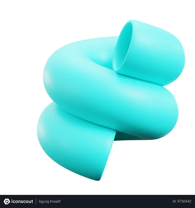 Free Forme astratte a spirale blu  3D Icon