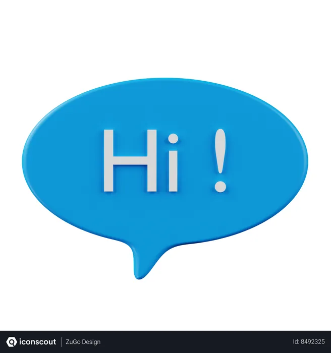 Free Blue Greeting Chat Bubbles  3D Icon