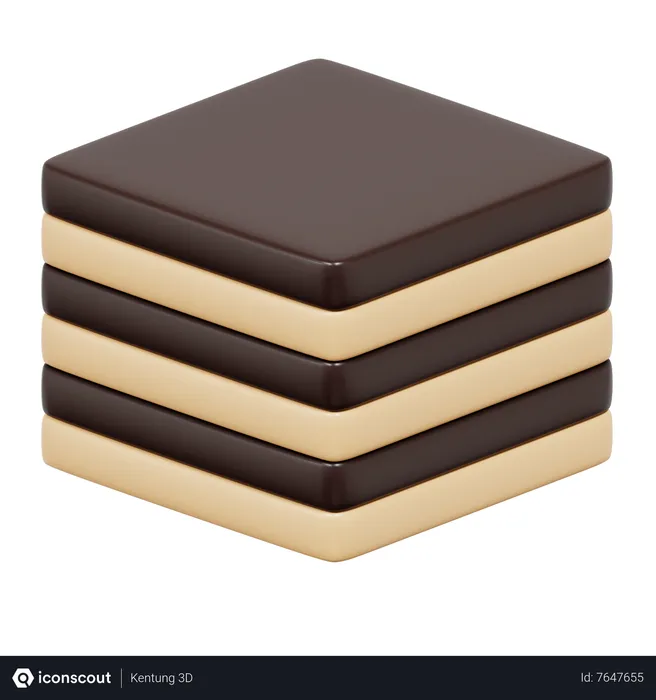 Free Bolo de camadas de chocolate baunilha  3D Icon