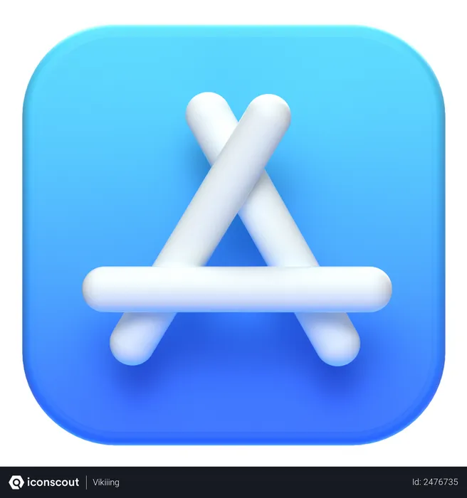 Free App Store sous IOS Logo 3D Logo