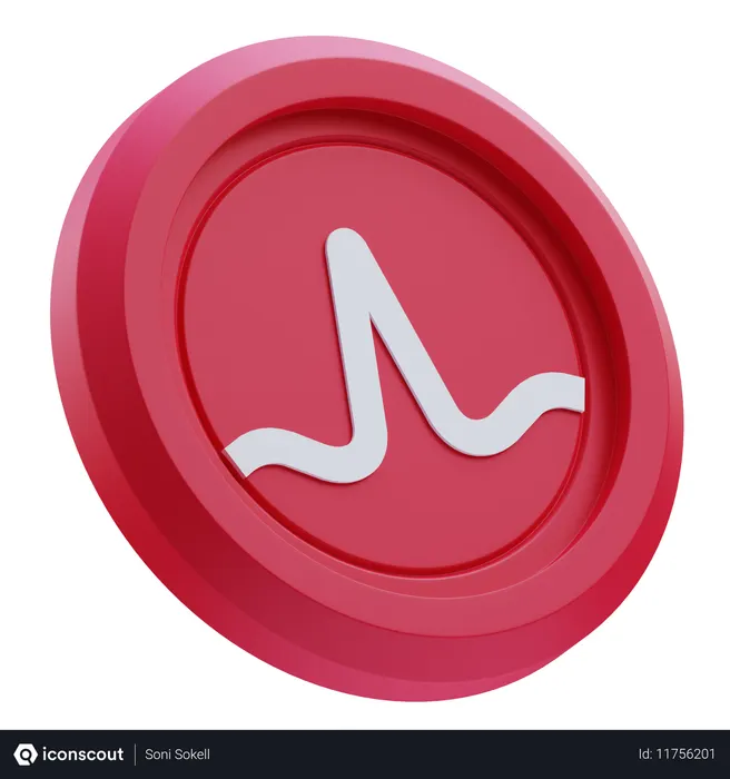 Free Broadcom Logo on Red Circular Coin Logo 3D Icon