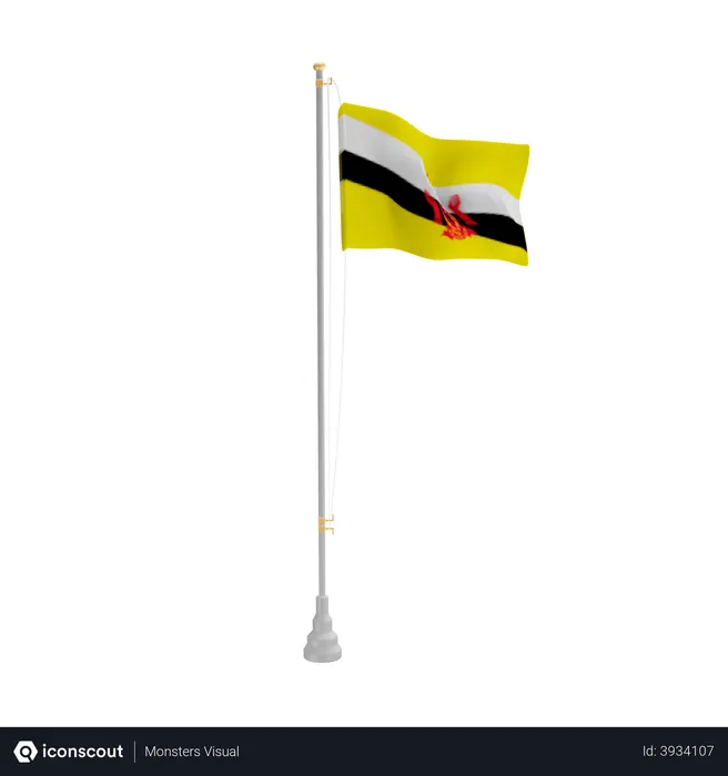 Free Brunei Flag 3D Flag