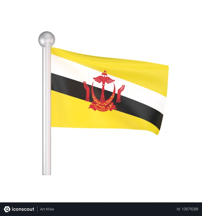 Free Brunei Flag  3D Icon