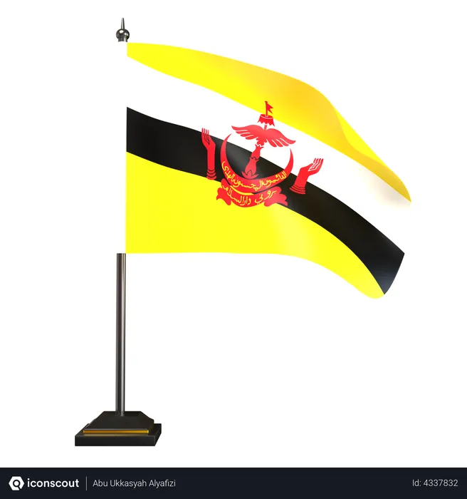 Free Brunei Flag Flag 3D Illustration