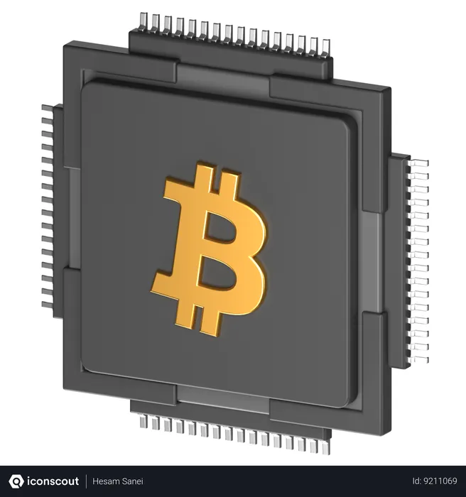 Free BTC Chipset  3D Icon