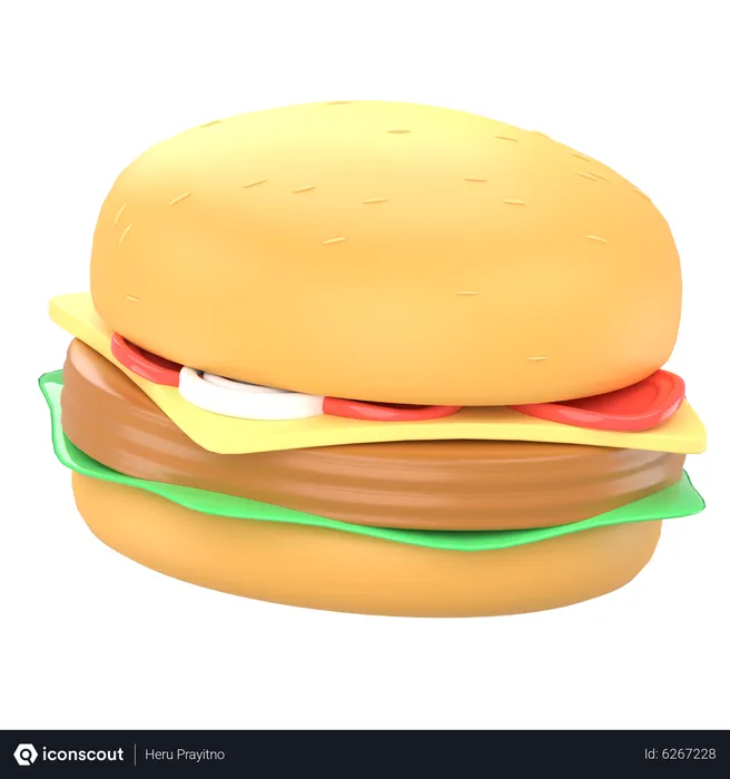 Free Burger  3D Icon