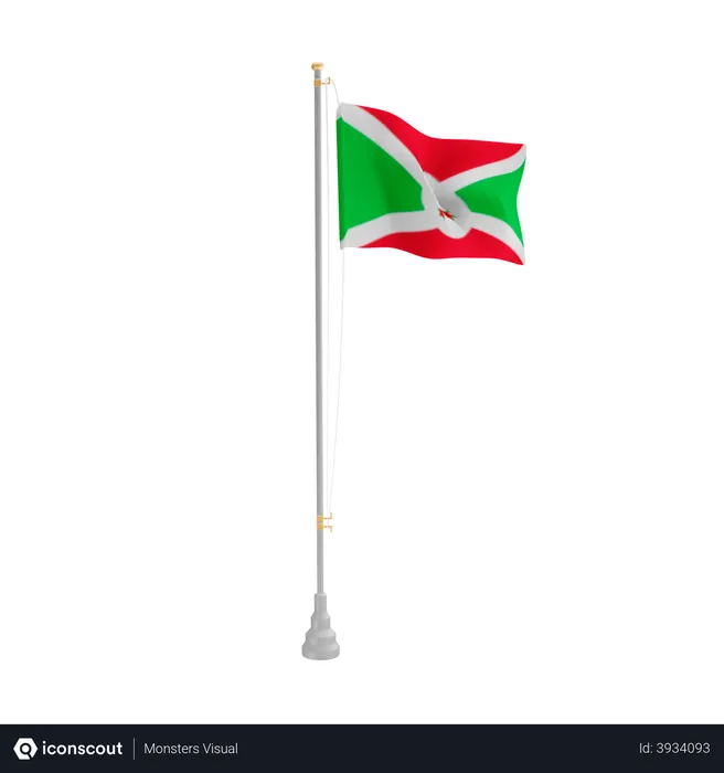 Free Burundi Flag 3D Flag