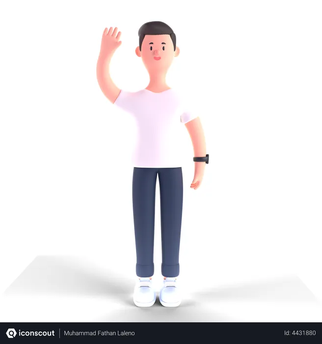 Free Businessman waiving hand  3D Illustration