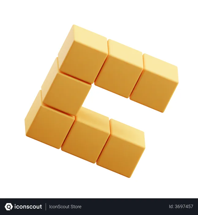 Free C Shape Block  3D Icon