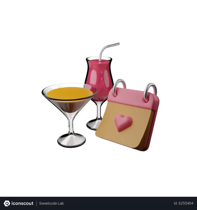 Free Calendar And Glasses  3D Icon