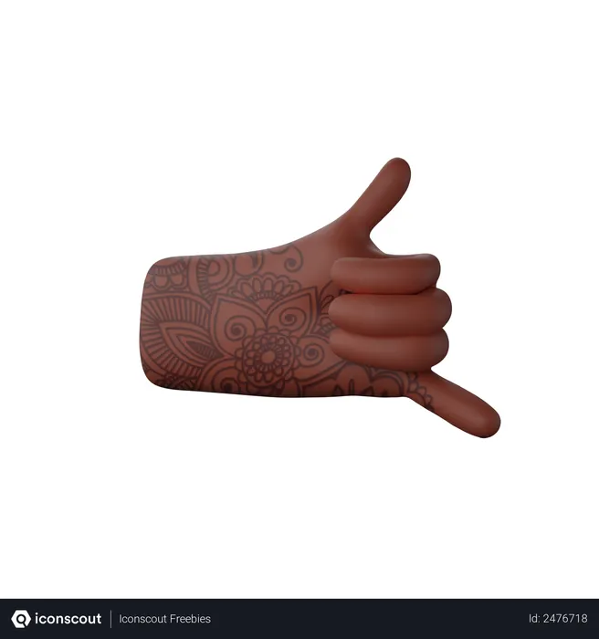 Free Call me gesture with hand  3D Illustration