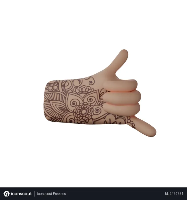 Free Call me sign with hand  3D Illustration