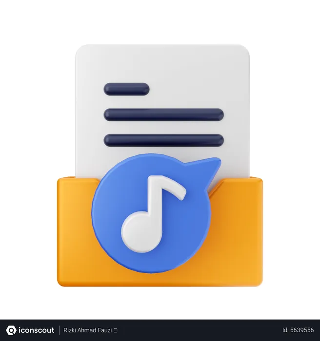 Free Carpeta de música  3D Icon