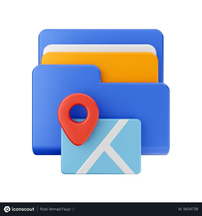 Free Carpeta de mapas  3D Icon